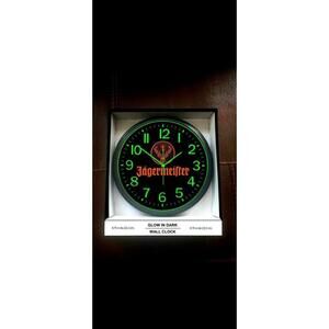 Jägermeister Bar Lounge Pool Table Garage Shop Glow in the Dark Wall Clock NEW!